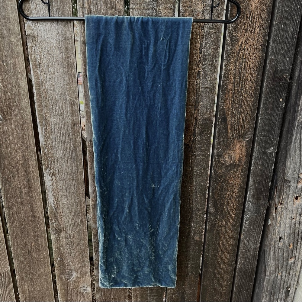Velvet 2 ply Scarf In Light Blue